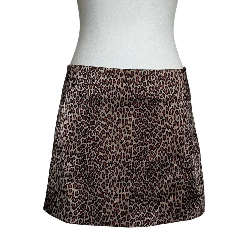y2k Satin Cheetah Mini Skirt
